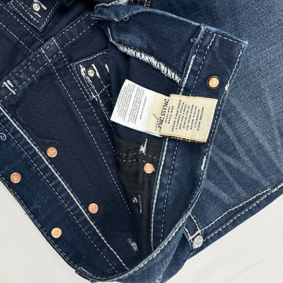 Miss Me Signature Rise Boot Jean 'Cut-Off' Denim Shorts Bling Pockets Size 29 - Picture 8 of 11